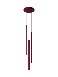 Design Pendellampe „Pastelo“ 3-flammig Burgundrot Sollux Lighting