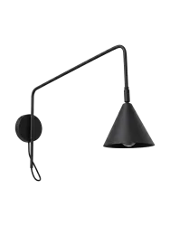 Design Wandlampe „Nox“ 1-flammig mit Schalter Schwarz Sollux Lighting