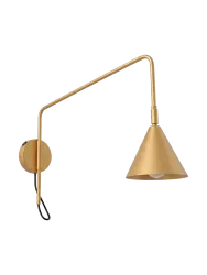 Design Wandlampe „Nox“ 1-flammig mit Schalter Gold Sollux Lighting