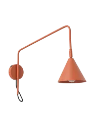 Design Wandlampe „Nox“ 1-flammig mit Schalter Ockerrot Sollux Lighting