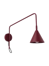 Design Wandlampe „Nox“ 1-flammig mit Schalter Burgundrot Sollux Lighting