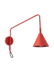 Design Wandlampe „Nox“ 1-flammig mit Schalter Rot Sollux Lighting