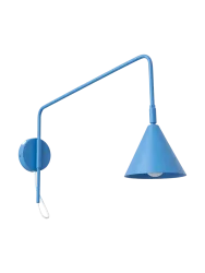 Design Wandlampe „Nox“ 1-flammig mit Schalter Hellblau Sollux Lighting