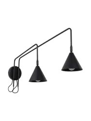 Design Wandlampe „Nox“ 2-flammig mit Schalter Schwarz Sollux Lighting