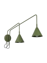 Design Wandlampe „Nox“ 2-flammig mit Schalter Olivgrün Sollux Lighting