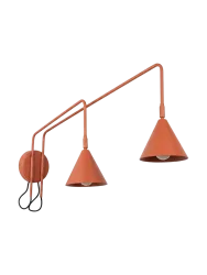 Design Wandlampe „Nox“ 2-flammig mit Schalter Ockerrot Sollux Lighting
