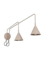 Design Wandlampe „Nox“ 2-flammig mit Schalter Taupe Sollux Lighting