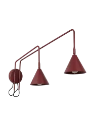 Design Wandlampe „Nox“ 2-flammig mit Schalter Burgundrot Sollux Lighting