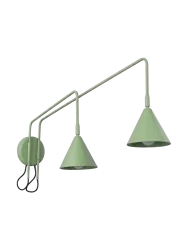 Design Wandlampe „Nox“ 2-flammig mit Schalter Salbeigrün Sollux Lighting