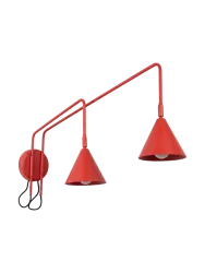 Design Wandlampe „Nox“ 2-flammig mit Schalter Rot Sollux Lighting