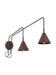 Design Wandlampe „Nox“ 2-flammig mit Schalter Braun Sollux Lighting