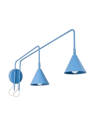 Design Wandlampe „Nox“ 2-flammig mit Schalter Hellblau Sollux Lighting