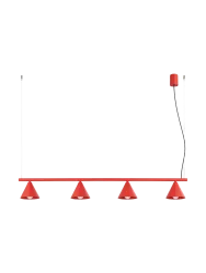 Design Pendellampe „Nox“ 4-flammig Rot Sollux Lighting
