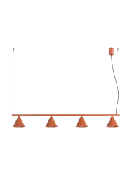 Design Pendellampe „Nox“ 4-flammig Ockerrot Sollux Lighting