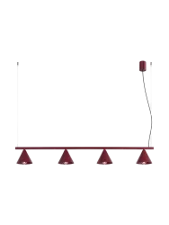 Design Pendellampe „Nox“ 4-flammig Burgundrot Sollux Lighting