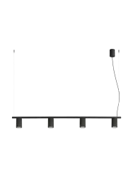 Design Hängelampe „Karbon“ 4-flammig Schwarz Sollux Lighting