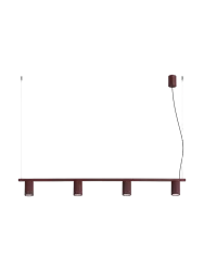 Design Hängelampe „Karbon“ 4-flammig Burgundrot Sollux Lighting