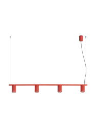 Design Hängelampe „Karbon“ 4-flammig Rot Sollux Lighting