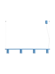 Design Hängelampe „Karbon“ 4-flammig Hellblau Sollux Lighting