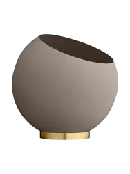 In-/Outdoor Design Blumentopf „Globe“ Ø 37 x 32.3 cm, Taupe/Gold AYTM