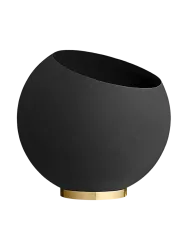 In-/Outdoor Design Blumentopf „Globe“, Schwarz/Gold AYTM