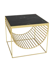 Marmor Design Beistelltisch & Zeitschriftenhalter „Sino“ 50 x 50 cm AYTM