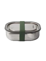 Multifunktionelle Edelstahl Lunch-Box „Blum“ 600 ml black+blum