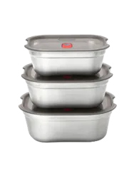 3er Set Premium Multifunktions-Food-Boxen „Stellum“, assortiert black+blum
