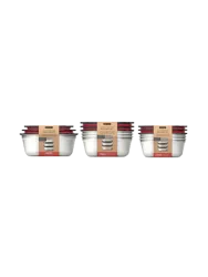 3er Set Premium Multifunktions-Food-Boxen „Stellum“, 3 x 600 ml black+blum