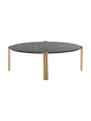 Marmor Design Beistell-/ Couchtisch „Tribus“ Gold/Schwarz AYTM