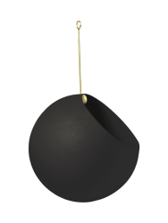 Hängender In-/Outdoor Design Blumentopf „Globe“, Schwarz/Gold AYTM