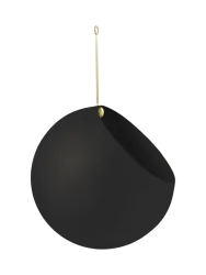 Hängender In-/Outdoor Design Blumentopf „Globe“, Schwarz/Gold AYTM