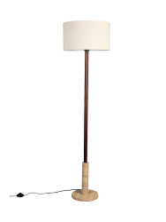 Design Stehlampe „Jackson“ mit Travertin Sockel Dutchbone