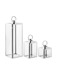Set mit Laternen POTA Silberfarben