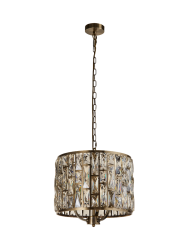 Dimmbare Design Pendellampe „Bijou“ Gold/Champagne Searchlight
