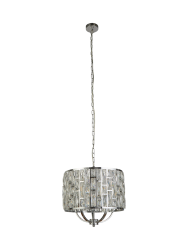 Dimmbare Design Pendellampe „Bijou“ Silber/Klar Searchlight