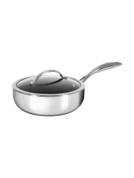 Tiefe Premium Schmorpfanne „HaptIQ“inkl. Deckel Silber, Schwarz SCANPAN