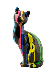 image LAND Skulptur Sitzende Bunte Katze ii  | Schubiger Möbel