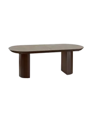 Grosser, ausziehbarer Design Esstisch „Irati“ 206-286 cm Dunkelbraun / Steinoptik Schuller