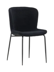 Design Esszimmerstuhl „Modesto“ mit Bouclé-Bezug Bouclé Schwarz VE DESIGN