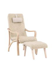 Design Sessel „Faro“ inkl. Fussablage Eiche Beige VE DESIGN
