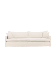 4-Sitzer Design Sofa „Nova“ mit abnehmbaren Bezug Leinen Light Beige VE DESIGN