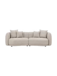 Grosses 3-Sitzer Design Sofa „Cielo“ Bouclé Beige Beige Bouclé VE DESIGN