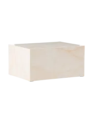 Design Couchtisch „York low“ - 80 x 60 cm Marmorlook Creme VE DESIGN