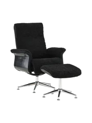 Design Relaxsessel „Hagön“ mit Fusshocker Schwarz VE DESIGN