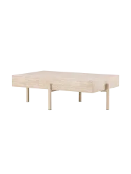 Design Couchtisch „Vadholmen“ 130 x 80 cm Beige, Whitewash VE DESIGN