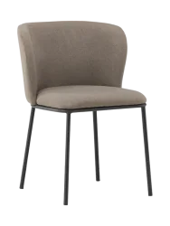 Stuhl 2er-Set Hus Braun Polyester/Stahl B 53 cm - Material: Polyester-Leinen/Stahl - Stuhl 2er-Set