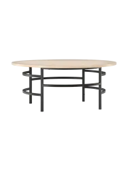 Runder Design Couchtisch „Copenhagen“ Ø 100 cm Natural / Schwarz VE DESIGN
