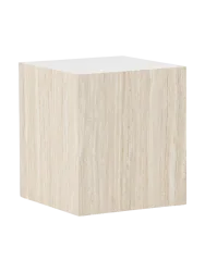Design Beistelltisch „York high“ - 40 x 40 cm Travertin Look VE DESIGN