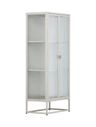Design Vitrinenschrank „Garis“ aus Metall Beige VE DESIGN
